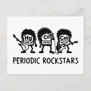 Periodic Rockstars Chemistry Humor Postcard