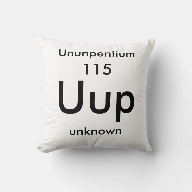Periodic Table 115 Ununpentium Pillow (Front)