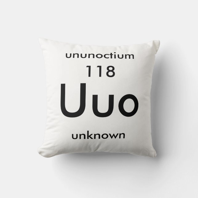 Periodic Table 118 Ununoctium Pillow (Front)