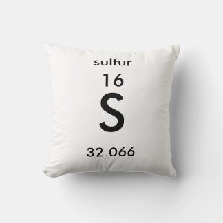 Periodic Table 16 Sulphur Pillow