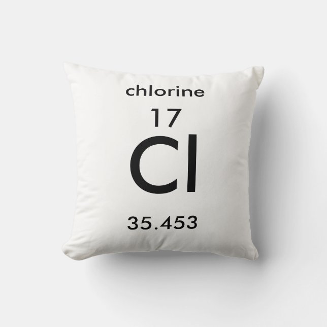 Periodic Table 17 Chlorine Pillow (Front)