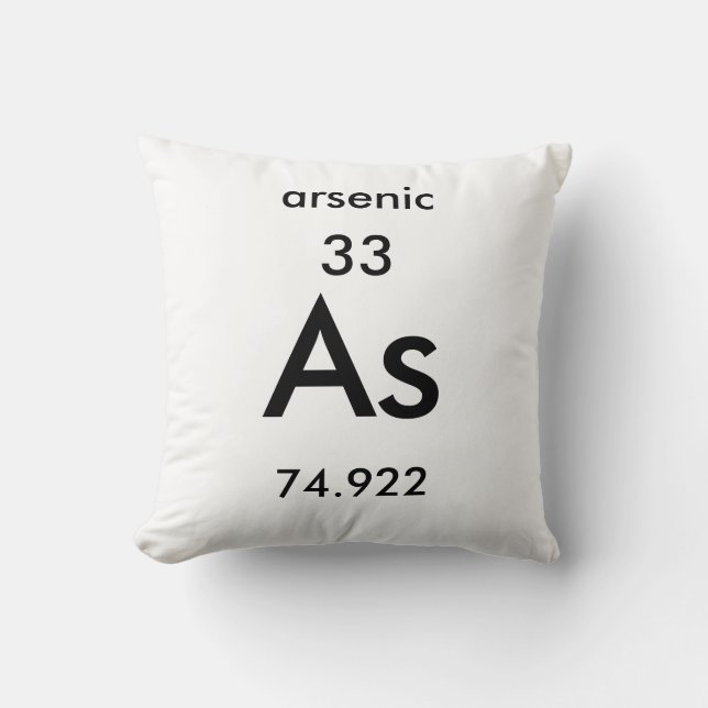 Periodic Table 33 Arsenic Pillow (Front)