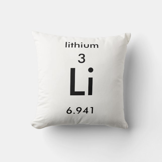 Periodic Table 3 Lithium Pillow (Front)