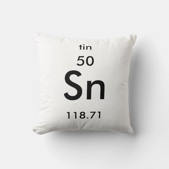 Periodic Table 50 Tin Pillow (Front)