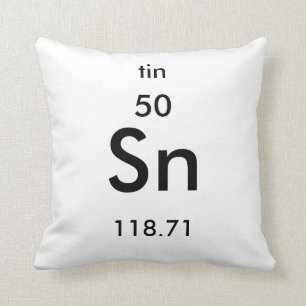 Periodic Table 50 Tin Pillow