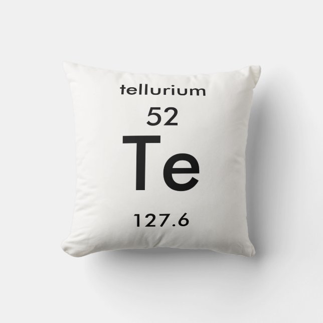 Periodic Table 52 Tellurium Pillow (Front)