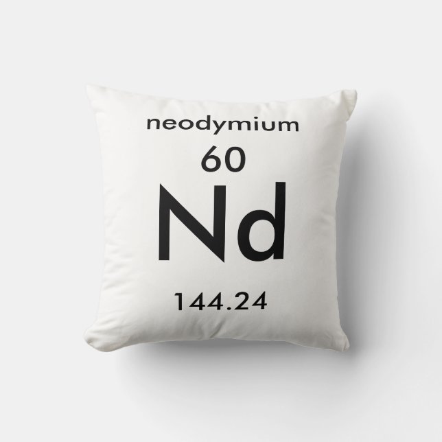 Periodic Table 60 Neodymium Pillow (Front)