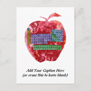 Periodic Table Apple with Customisable Text Postcard