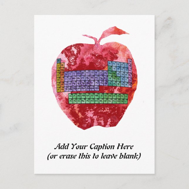 Periodic Table Apple with Customisable Text Postcard (Front)