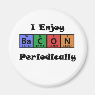 Periodic Table Bacon Science Chemistry Funny Magnet