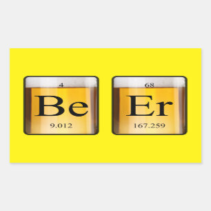 Periodic Table: Be Er Rectangular Sticker
