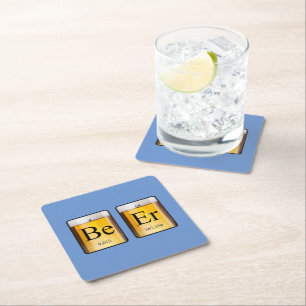 Periodic Table: Be Er Square Paper Coaster