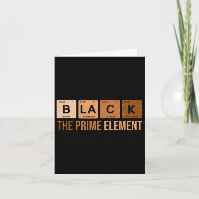 Periodic Table Black The Prime Element Black Histo Card (Front)