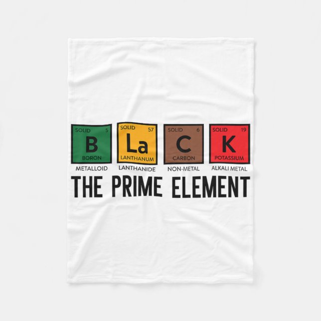 Periodic Table Black The Prime Element Black Histo Fleece Blanket (Front)