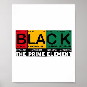 Periodic Table Black The Prime Element Black Histo Poster
