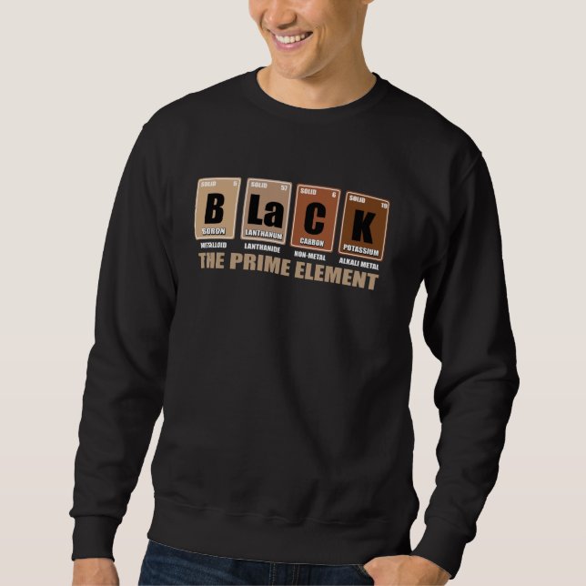 Periodic Table Black The Prime Element Black Histo Sweatshirt (Front)