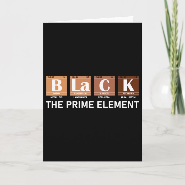 Periodic Table Black The Prime Element  Card (Front)