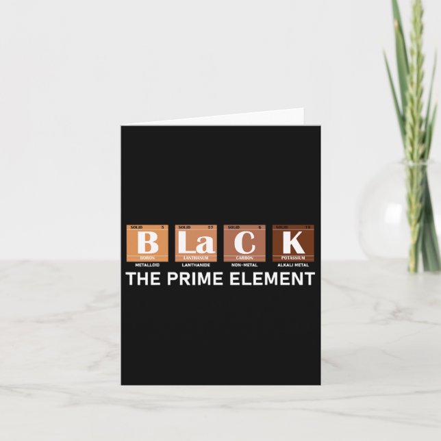 Periodic Table Black The Prime Element  Card (Front)