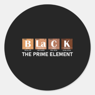 Periodic Table Black The Prime Element  Classic Round Sticker
