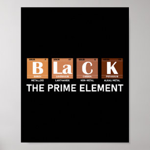 Periodic Table Black The Prime Element Poster