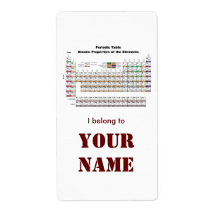 Periodic Table bookplate sticker