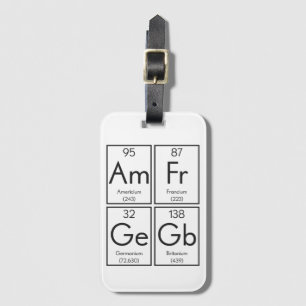 Periodic Table British Element Funny Luggage Tag
