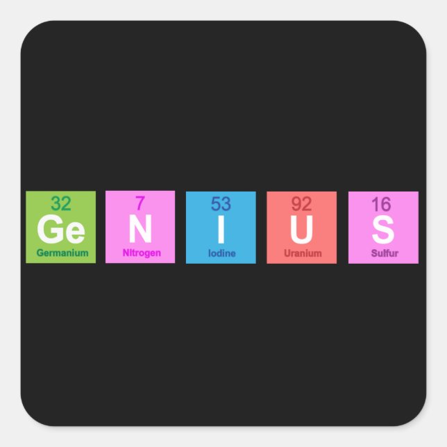 Periodic table chemistry fun square sticker (Front)