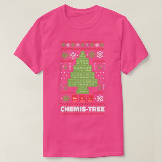Periodic table Christmas fir Chemis Tree T-Shirt (Design Front)