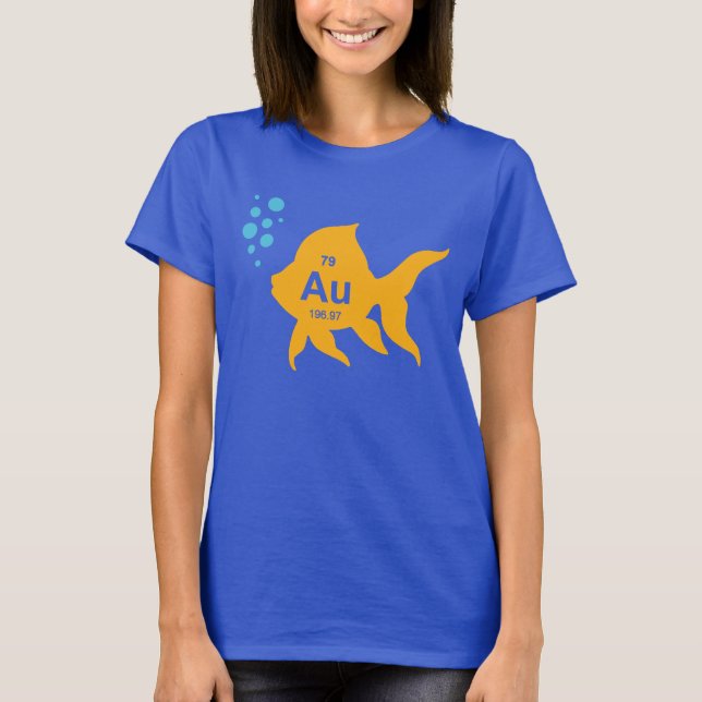 Periodic Table Elemental Gold Fish T-Shirt (Front)