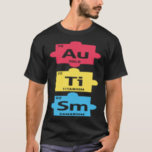 Periodic Table Elements Colourful Puzzle Autism Aw T-Shirt
