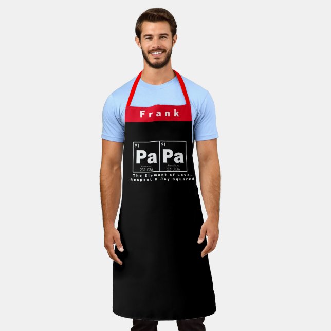 Periodic Table Elements Humour Funny PAPA Dad Apron (Worn)