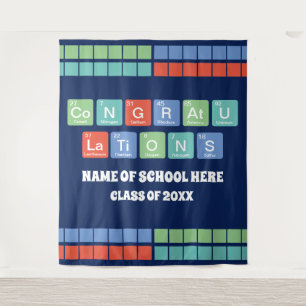 Periodic Table Elements School Reunion Graduation  Tapestry