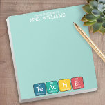 Periodic Table Elements Spelling Teacher - green Notepad<br><div class="desc">A fun back to school design or teacher appreciation day gift for science teachers and geeks. I made this chart with bright colors and a modern design.</div>