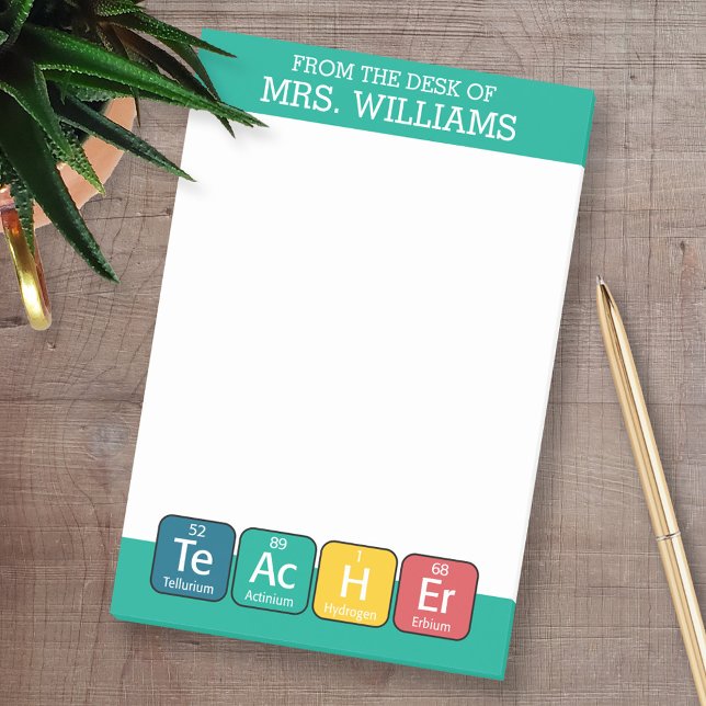 Periodic Table Elements Spelling Teacher Post-it Notes (Personalized Post-it Notes - add your name and other social media contact information)