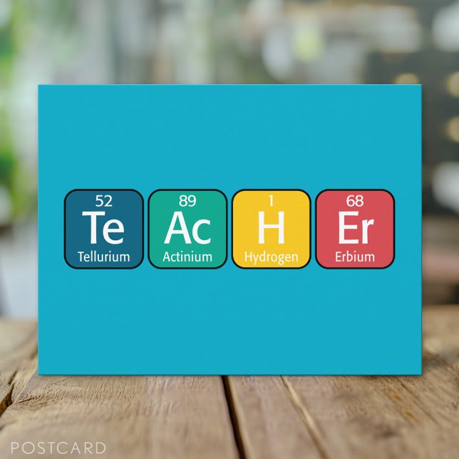 Periodic Table Elements Spelling Teacher Postcard (Teacher Postcard)