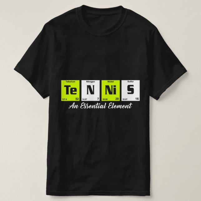 Periodic table Fun Tennis Player gift for men wome T-Shirt (Design Front)