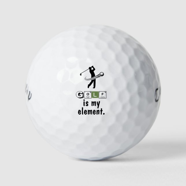 Periodic Table 'Golf Is My Element' Science Humor  Golf Balls (Front)
