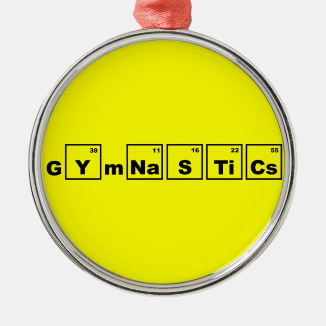 Periodic Table Gymnastics Metal Tree Decoration (Front)
