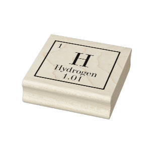 Periodic Table Hydrogen Element Rubber Stamp