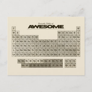 Periodic Table of AWESOME Postcard