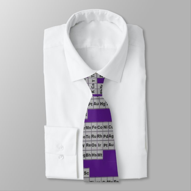 Periodic Table of Elements Artsy Purple Tie (Tied)