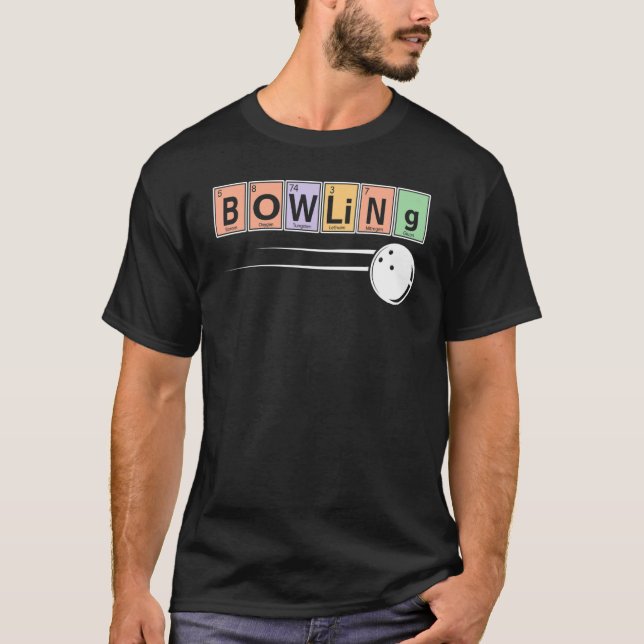 Periodic Table Of Elements  Bowling Player Sport C T-Shirt (Front)