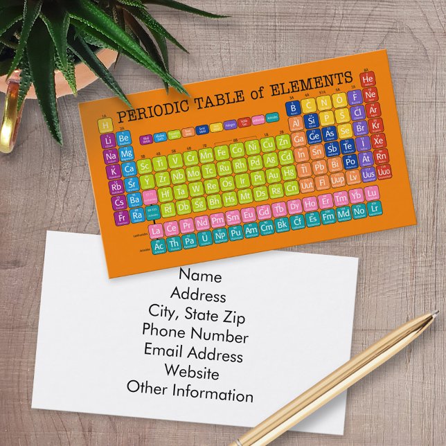 Periodic Table of Elements Business Card (Custom Printed Business Cards)