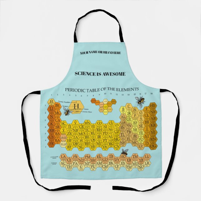 Periodic Table Of Elements Honeycomb With Bees Apron (Front)