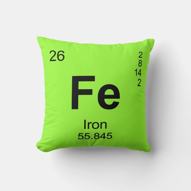 Periodic Table of Elements (Iron) Cushion (Front)
