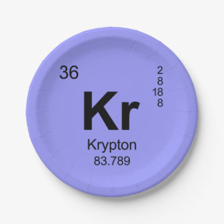 Periodic Table of Elements (Krypton) Paper Plate