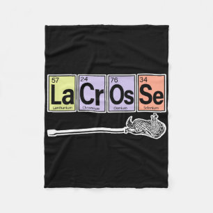 Periodic Table Of Elements - Lacrosse Player Sport Fleece Blanket