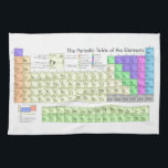 Periodic table of elements tea towel<br><div class="desc">Periodic table of elements of Chemistry. A periodic table is a tabular display of the chemical elements,  organised on the basis of their atomic numbers,  electron configurations,  and recurring chemical properties. Elements in the periodic table are presented in order of increasing atomic number.</div>