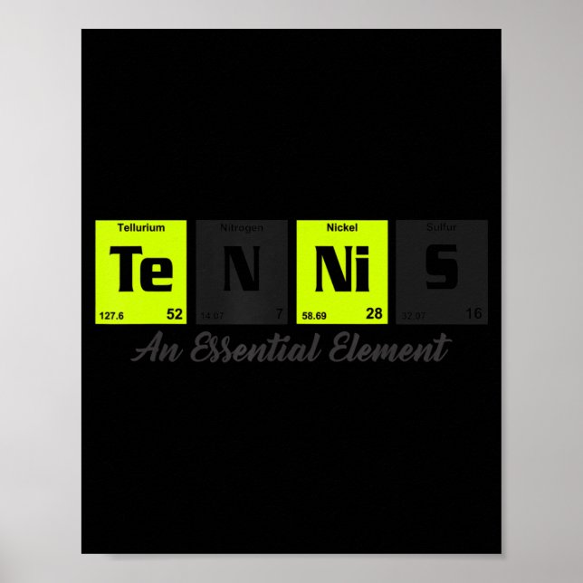 Periodic table of elements Tennis Player gift for  Poster (Front)