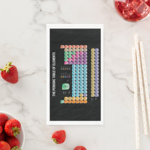 Periodic table of elements throw pillow napkin